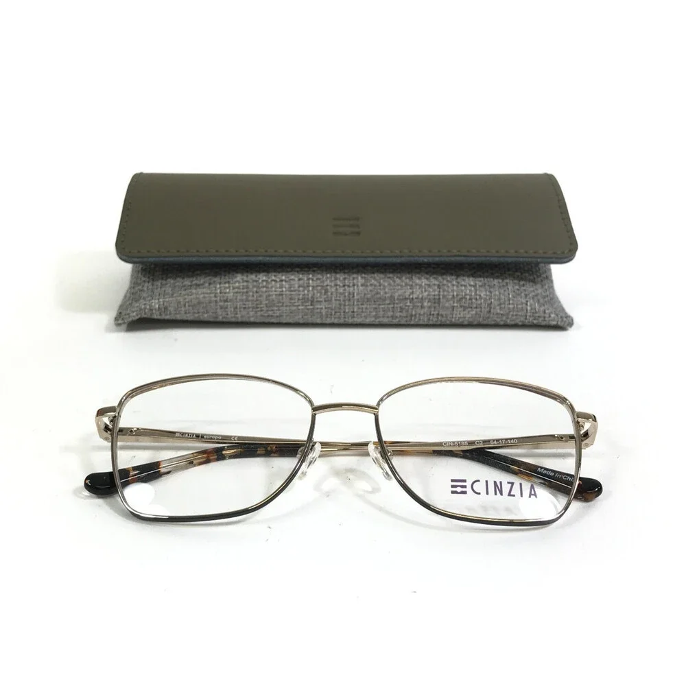 Cinzia Eyeglasses Frames CIN-5185 C2 Gold Black Butterfly Wire Rim 54-17-140